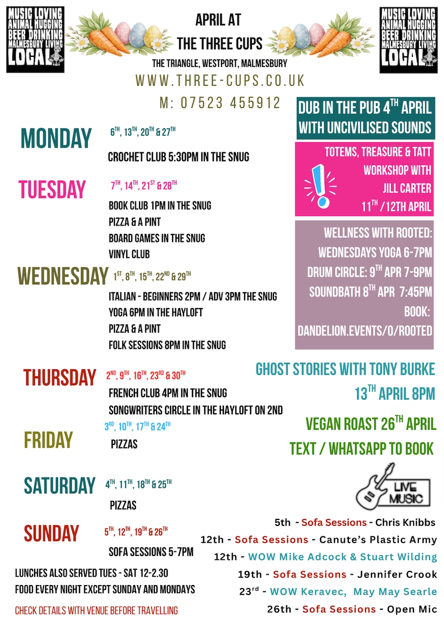 At The Three Cups, Malmesbury