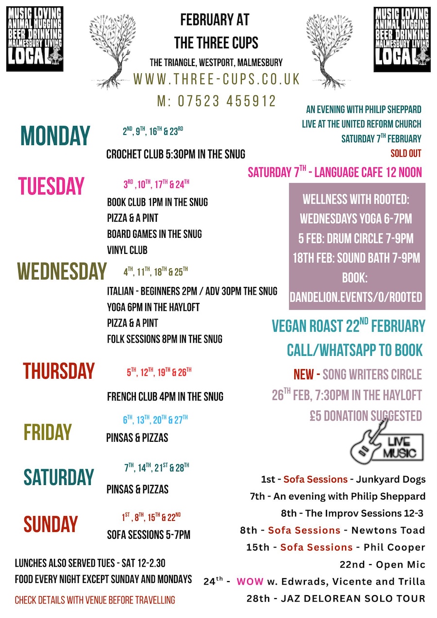 At The Three Cups, Malmesbury