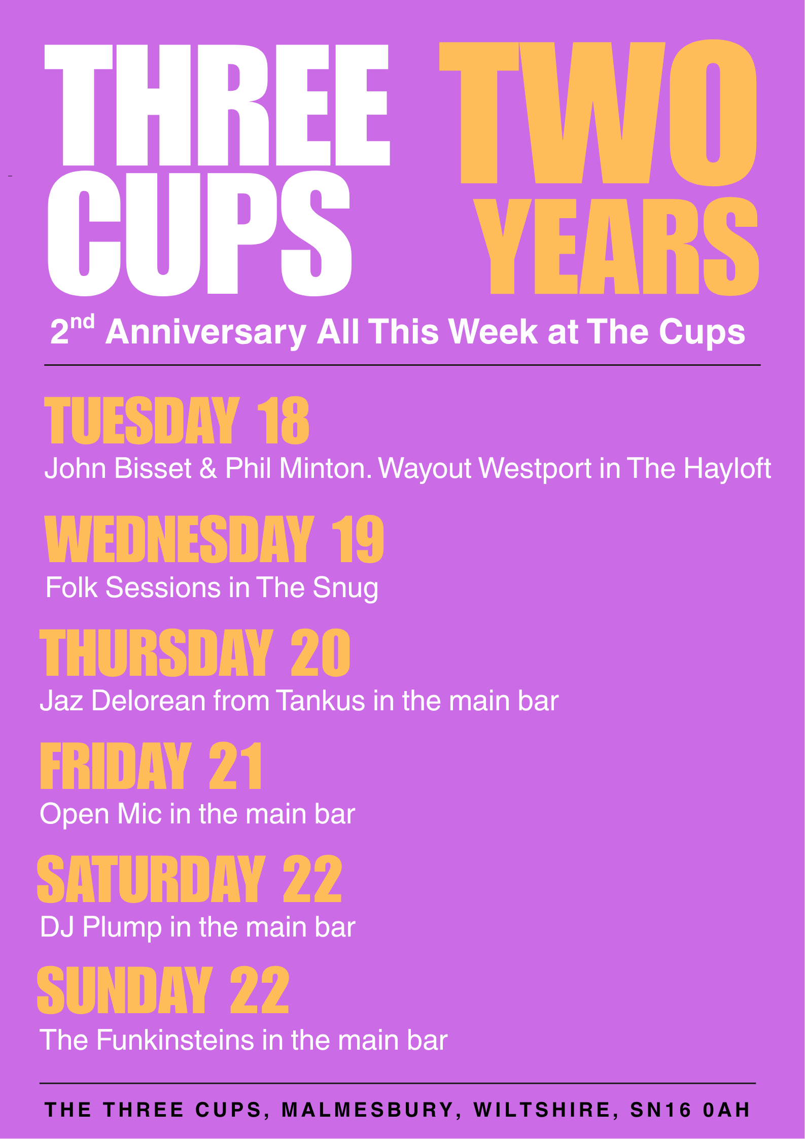 At The Three Cups, Malmesbury